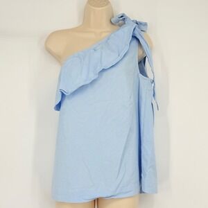 Vineyard Vines Chambray One Shoulder Top with Bow Women's‎ Size 12